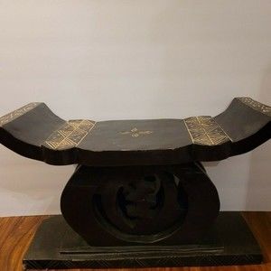 Vintage Gye Nyame Ashanti Stool Headrest Ghana